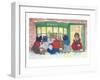 Bunnies at Toy Shop-null-Framed Art Print