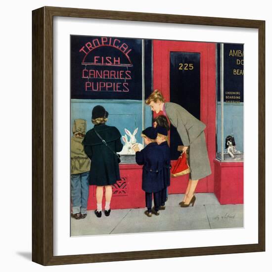 "Bunnies for Sale", April 12, 1952-M. Coburn Whitmore-Framed Giclee Print