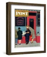 "Bunnies for Sale" Saturday Evening Post Cover, April 12, 1952-M. Coburn Whitmore-Framed Giclee Print