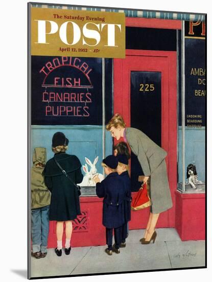 "Bunnies for Sale" Saturday Evening Post Cover, April 12, 1952-M. Coburn Whitmore-Mounted Giclee Print