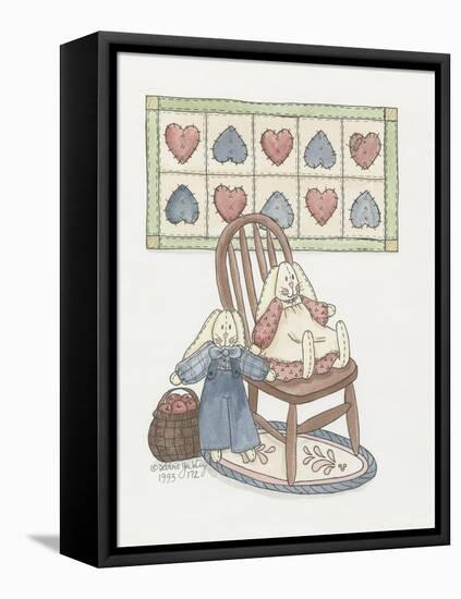 Bunnies with Chair-Debbie McMaster-Framed Stretched Canvas