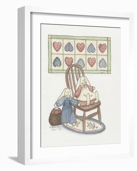 Bunnies with Chair-Debbie McMaster-Framed Giclee Print