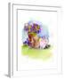 Bunnies with Pansies, 2014-John Keeling-Framed Giclee Print