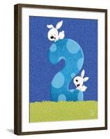 Bunny 2-Blue Fish-Framed Art Print