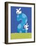 Bunny 2-Blue Fish-Framed Art Print