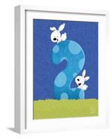 Bunny 2-Blue Fish-Framed Art Print