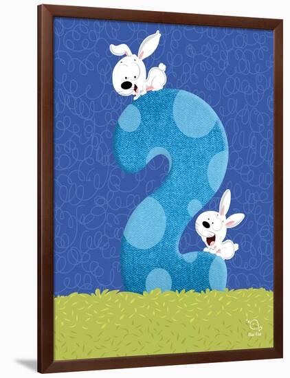 Bunny 2-Blue Fish-Framed Art Print