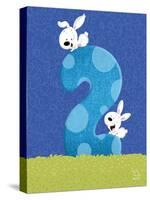 Bunny 2-Blue Fish-Stretched Canvas