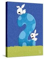 Bunny 2-Blue Fish-Stretched Canvas