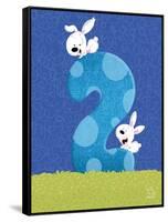 Bunny 2-Blue Fish-Framed Stretched Canvas