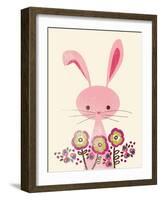 Bunny and Blooms-null-Framed Giclee Print