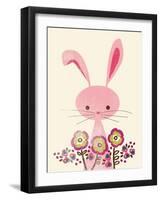 Bunny and Blooms-null-Framed Giclee Print