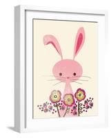 Bunny and Blooms-null-Framed Giclee Print