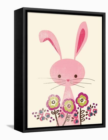 Bunny and Blooms-null-Framed Stretched Canvas