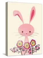 Bunny and Blooms-null-Stretched Canvas