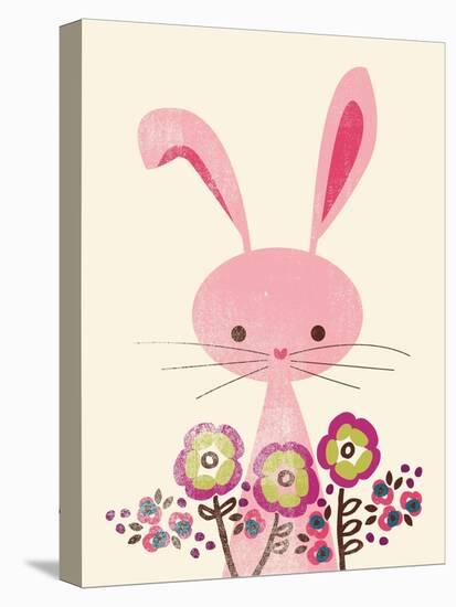 Bunny and Blooms-null-Stretched Canvas