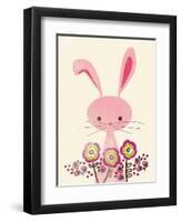 Bunny and Blooms-null-Framed Premium Giclee Print