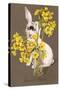 Bunny and Flower Vase-null-Stretched Canvas