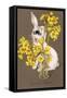 Bunny and Flower Vase-null-Framed Stretched Canvas