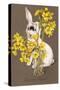 Bunny and Flower Vase-null-Stretched Canvas