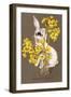 Bunny and Flower Vase-null-Framed Art Print