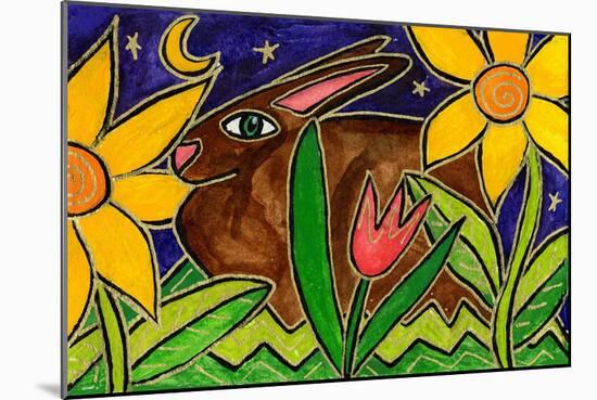 Bunny at Midnight-Wyanne-Mounted Giclee Print