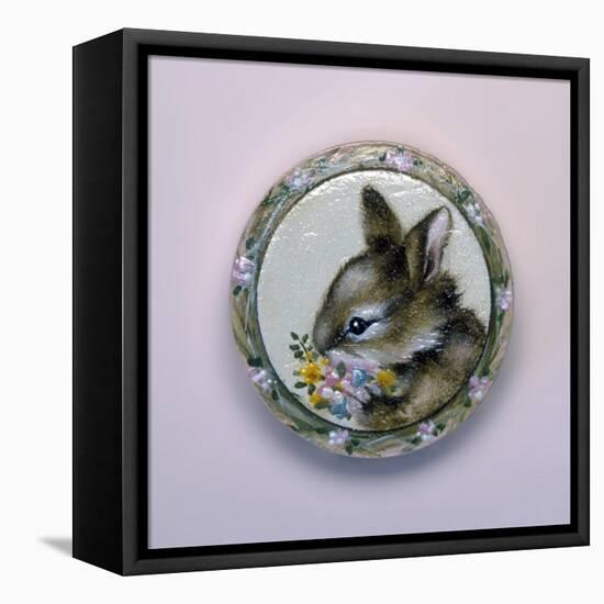 Bunny Circle II-Peggy Harris-Framed Stretched Canvas