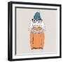 Bunny Dressed up in Pullover-Olga_Angelloz-Framed Art Print