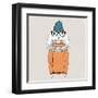 Bunny Dressed up in Pullover-Olga_Angelloz-Framed Art Print