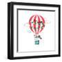 Bunny Flying in Air Balloon-Olga_Angelloz-Framed Art Print