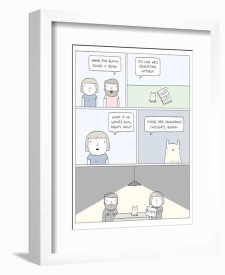 Bunny Has a Book-Reza Farazmand-Framed Art Print