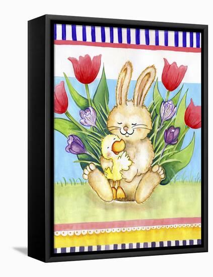 Bunny Hugs-Valarie Wade-Framed Stretched Canvas