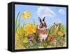 Bunny in Meadow-Judy Mastrangelo-Framed Stretched Canvas