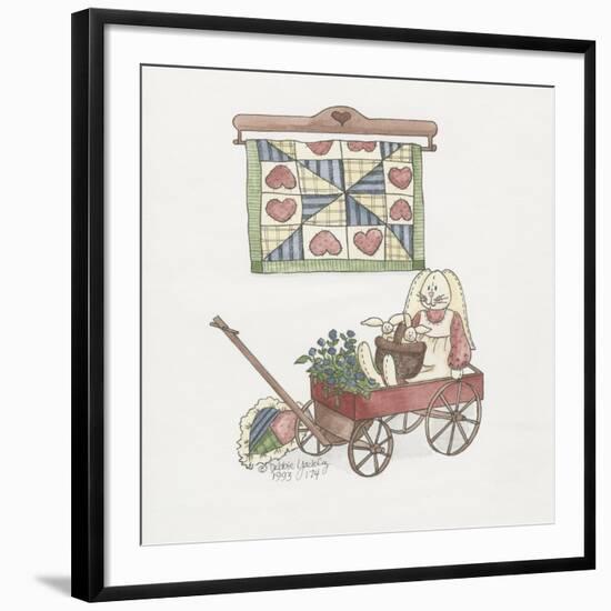 Bunny in Wagon-Debbie McMaster-Framed Giclee Print