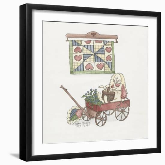 Bunny in Wagon-Debbie McMaster-Framed Giclee Print