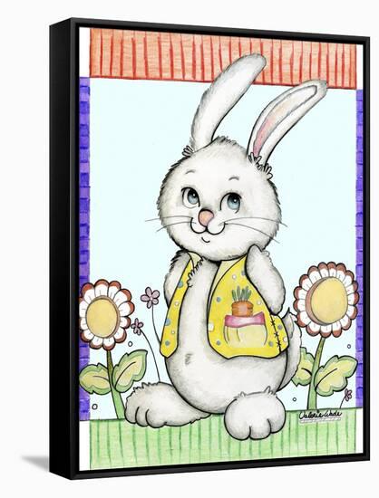 Bunny in Yellow-Valarie Wade-Framed Stretched Canvas