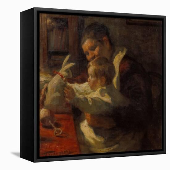 Bunny, Nanny and Child, 1901-Leonid Ossipowitsch Pasternak-Framed Stretched Canvas