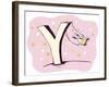 Bunny on swing-Carla Martell-Framed Giclee Print