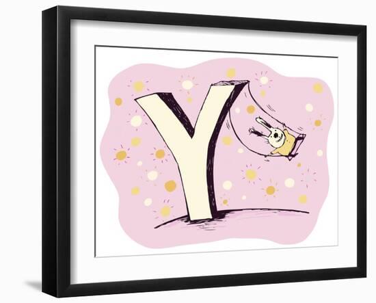 Bunny on swing-Carla Martell-Framed Giclee Print