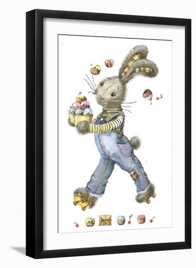 Bunny Rabbit on Roller Skates with Easter Eggs-ZPR Int’L-Framed Giclee Print
