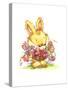 Bunny Rabbit with Basket of Flowers-ZPR Int’L-Stretched Canvas