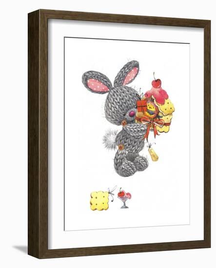 Bunny Rabbit with Gift, Cherry on Top-ZPR Int’L-Framed Giclee Print