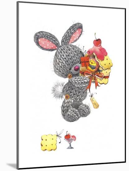 Bunny Rabbit with Gift, Cherry on Top-ZPR Int’L-Mounted Giclee Print