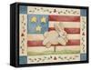 Bunny with Flag Background-Debbie McMaster-Framed Stretched Canvas