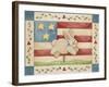 Bunny with Flag Background-Debbie McMaster-Framed Giclee Print