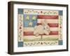 Bunny with Flag Background-Debbie McMaster-Framed Giclee Print