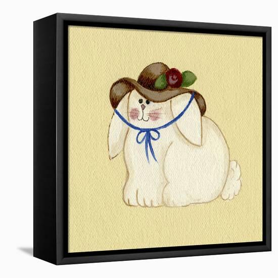 Bunny with Hat-Debbie McMaster-Framed Stretched Canvas
