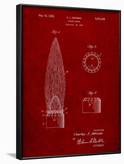 Bunsen Burner Gas Distribution Patent-Cole Borders-Framed Art Print