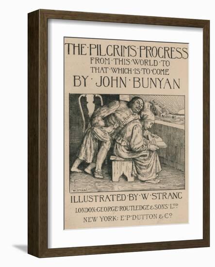 Bunyans Wife Reading the Bible to Him, C1916-William Strang-Framed Giclee Print