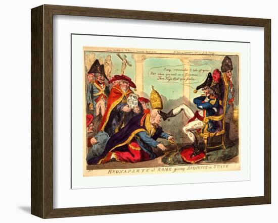 Buonaparte at Rome Giving Audience in State-null-Framed Giclee Print
